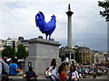 TQ2980 : Blue Cock on the fourth plinth in Trafalgar Square by PAUL FARMER