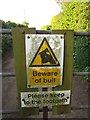 Beware of bull, Lower Baber Farm