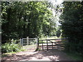 Public footpath, through Oakey Copse