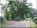 Junction of Ridgeway Lane (right) and  Mile Drive (left)