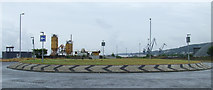NS3075 : Roundabout at James Watt Dock by Thomas Nugent