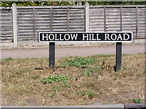 TM3491 : Hollow Hill Road sign by Geographer
