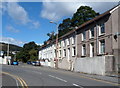 Row of Margaret Street houses at the edge of Furnace Road,  Pontygwaith