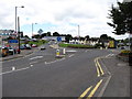 The roundabout at the western end of Main Street