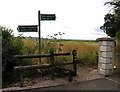 Footpath signs outside Little Burstead Rectory