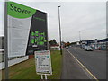 Stover Trading Estate name board and map, Yate