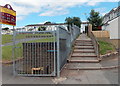 Steps to a path alongside a Pentwyn primary school, Cardiff