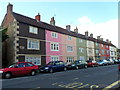 ST9272 : Long row of colourful houses, London Road, Chippenham by Jaggery