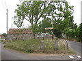 A rather attractive bosky island at the Tee junction beside Brockley Elm Farm