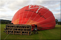 NO1124 : Inflating a hot air balloon at North Inch, Perth by Mike Pennington