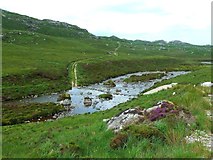 NC3047 : Stepping Stones on Uidh an Tigh Sheilg by Mary and Angus Hogg