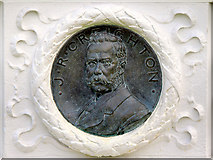 NY4056 : Bronze portrait of J.R. Creighton, twice mayor of Carlisle by Rose and Trev Clough