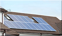 J4058 : Roof and solar panels, Saintfield by Albert Bridge