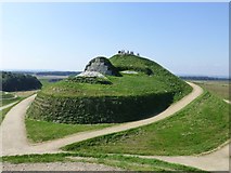 NZ2377 : Northumberlandia's head viewed from her left breast by Russel Wills