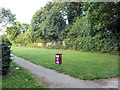 Path and dog bin, West Green Park, Crawley