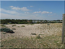 SZ8896 : View of holiday village from across Pagham lagoon by Dave Spicer