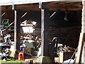 Old wooden cart in the barn