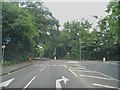 Roundabout on Woodham Lane at the junction of Sheerwater Road