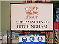 TM3490 : Crisp Maltings sign by Geographer