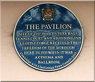 SS9974 : The Pavilion blue plaque, Cowbridge by Jaggery