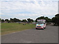 Ice cream van and playground, Highfields Park Nottingham