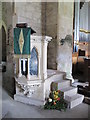 NY9393 : St. Cuthbert's Church, Elsdon - pulpit by Mike Quinn