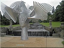 SK2670 : Art installation at the base of the Cascade Chatsworth by Steve  Fareham