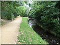 Footpath alongside the Pyl Brook in Kimpton Open Space