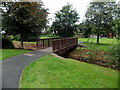 Wooden footbridge over a stream in Pembroke