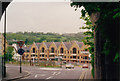 The A22 from under the railway bridge on Hillbury Road c1993