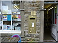 SE0263 : Gold painted post-box, Hebden by Peter Barr