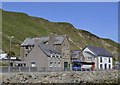 Buildings and Bus on the Harbour Access Road, Scrabster Harbour, Scrabster