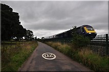 SX9784 : Teignbridge : Small Road & Train by Lewis Clarke