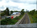 Railway line between B455 and footbridge looking west