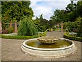 Fountain in walled garden