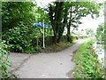 Cycleway signpost on the Mon & Brec canal towpath