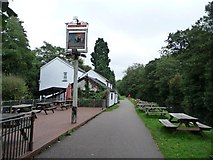 ST2998 : Mon & Brec canal towpath at the Open Hearth pub by Christine Johnstone