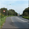 Speed-activated sign illuminated by a pedestrian east of Waunarlwydd