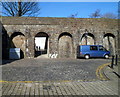 Path through an archway, Victoria Quay, Swansea