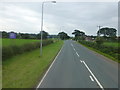 The A556 approach to Stoney Lane junction at Delamere