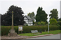 Madley - cross, cottage & bus stop