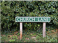 TG1821 : Church Lane sign by Geographer