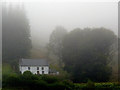 Low cloud over Nantyrhwch in Cwm Tywi, Powys