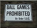 No ball games sign