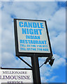 Candle Night Indian Restaurant (3) - sign, 14 Bridgnorth Road, Worfield near Wyken, Shrops