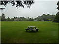 Bishopstrow: looking from the churchyard onto the recreation ground