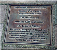 NS5965 : Letter of Guildry plaque on Hutcheson Street by Thomas Nugent