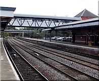 SJ6511 : Wellington railway station footbridge by Jaggery