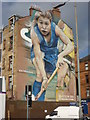 NS5566 : Glasgow Townscape : 2014 Hockey Mural On Vine Street, Partick by Richard West