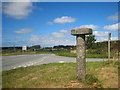 Unusual milestone on the B3266 near St Tudy